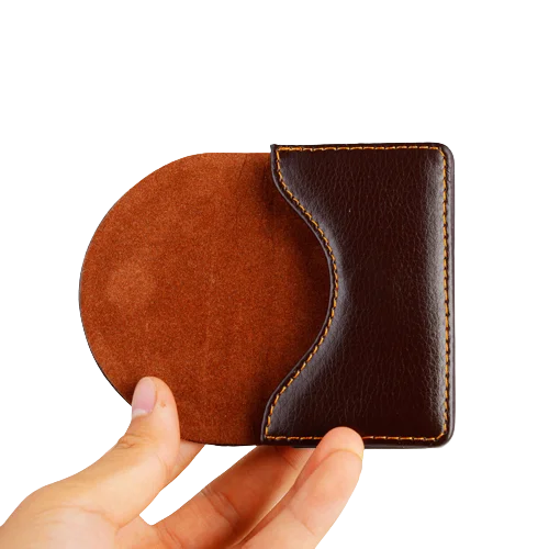 Pu Leather Business Card Holder Pocket Slim Name Cards Organizer Man Coin Purse Ultra-Thin Money Change Pouch 95*65*17 mm