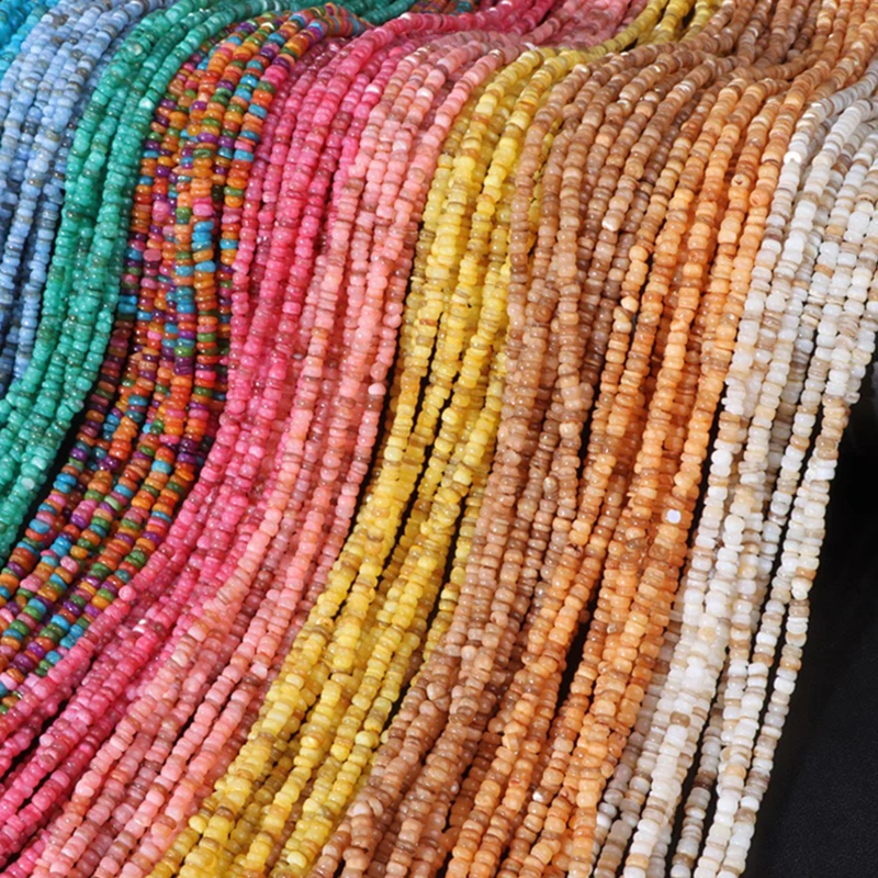 Perles de coquillages naturels colorés, 3-4mm, irrégulières, plates, petites, teintées, pour bijoux de direction, bracelet, collier, boucles