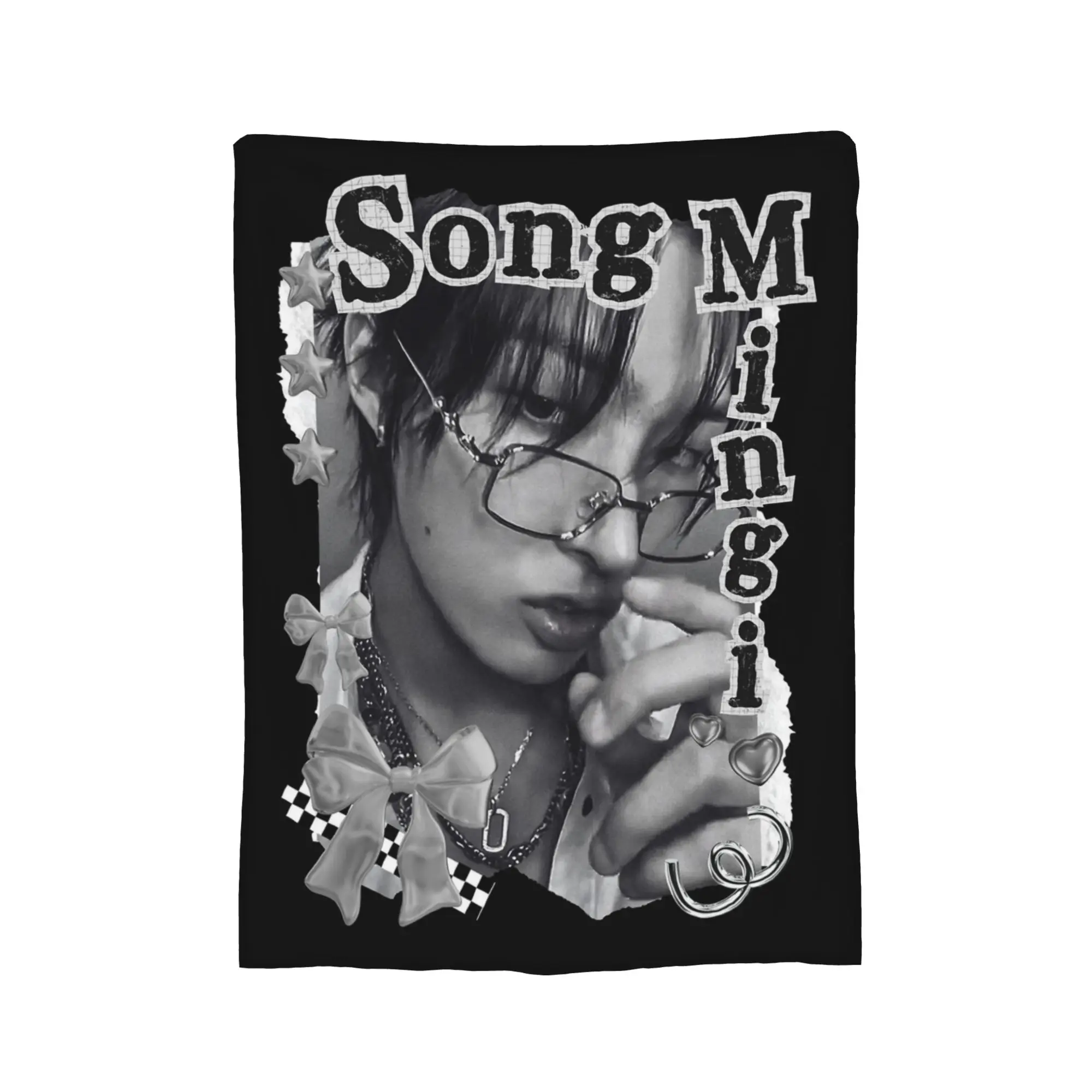 Kpop Boy Group A-Ateez Song Mingi Blankets Fleece  Decoration Multi-function Throw Blankets for Bed Bedroom Plush Thin Quilt
