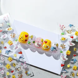 1PCS 5D Relief New Disney Cartoon Winnie The Pooh Nail Stickers Press On Nails Anime Stickers Sliders For Nails Nail Decoration