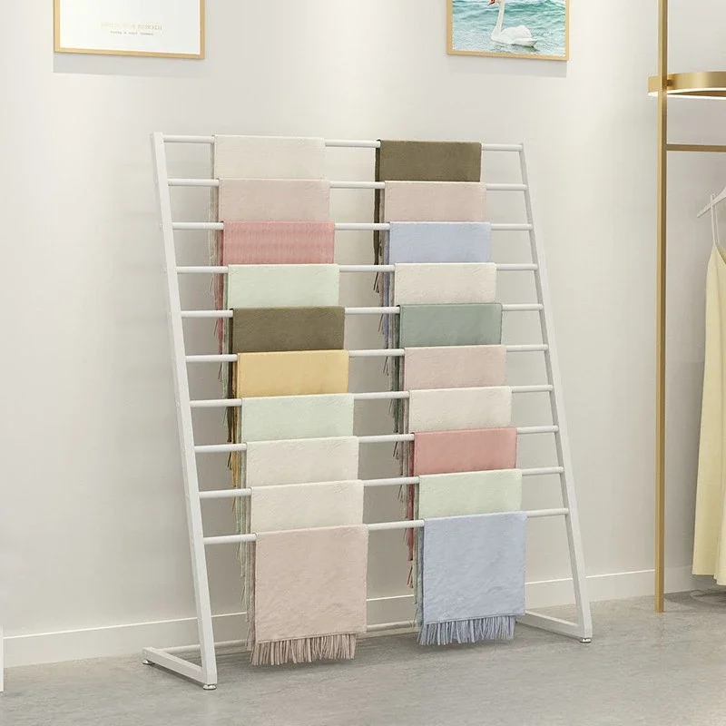 

Factory New Floor-to-ceiling Scarf Display Rack, Pants Fabric Multi-layer Hanger, Wrapping Paper Storage Display Rack, Wall Rack