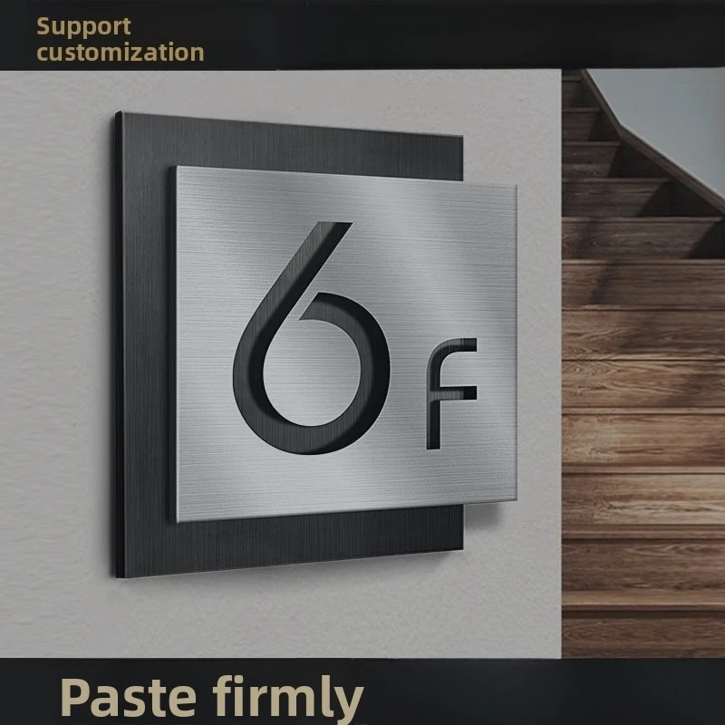 Custom Stainless Steel Floor Number Sign Office Building Hotel Apartment Wayfinding Index Signage