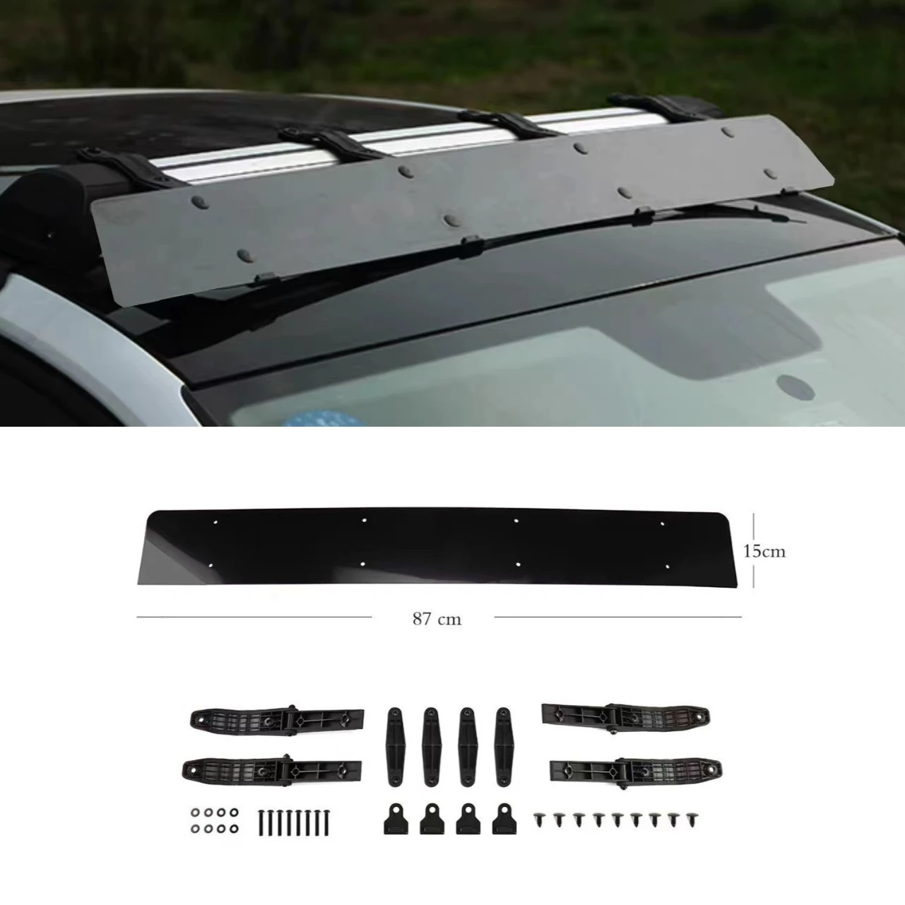 

For Universal Car Roof Spoiler Wind Deflector Noise Reduction Windshield Bar Roof Rack Accessory Auto Exterior Mod Upgrade Part