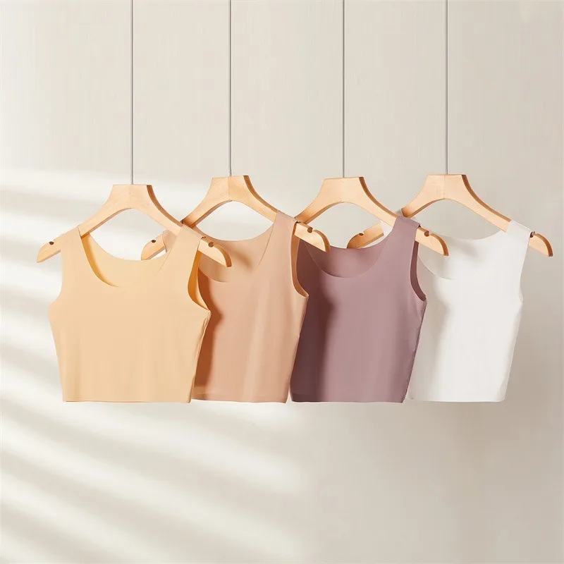 Seamless Ice Silk Tube Tops Women Summer Thin Plus Size Short Crop Tops Female Underwear Anti-Curling Croptop Intimates Bustier