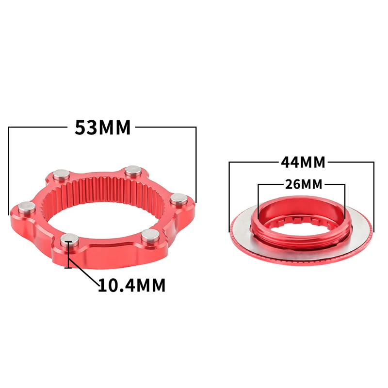 Bike Centerlock To 6-Hole Adapter Mountain Bike Hub Center Lock Conversion 6 Bolt Disc Brake Rotor Cycling Accessoires