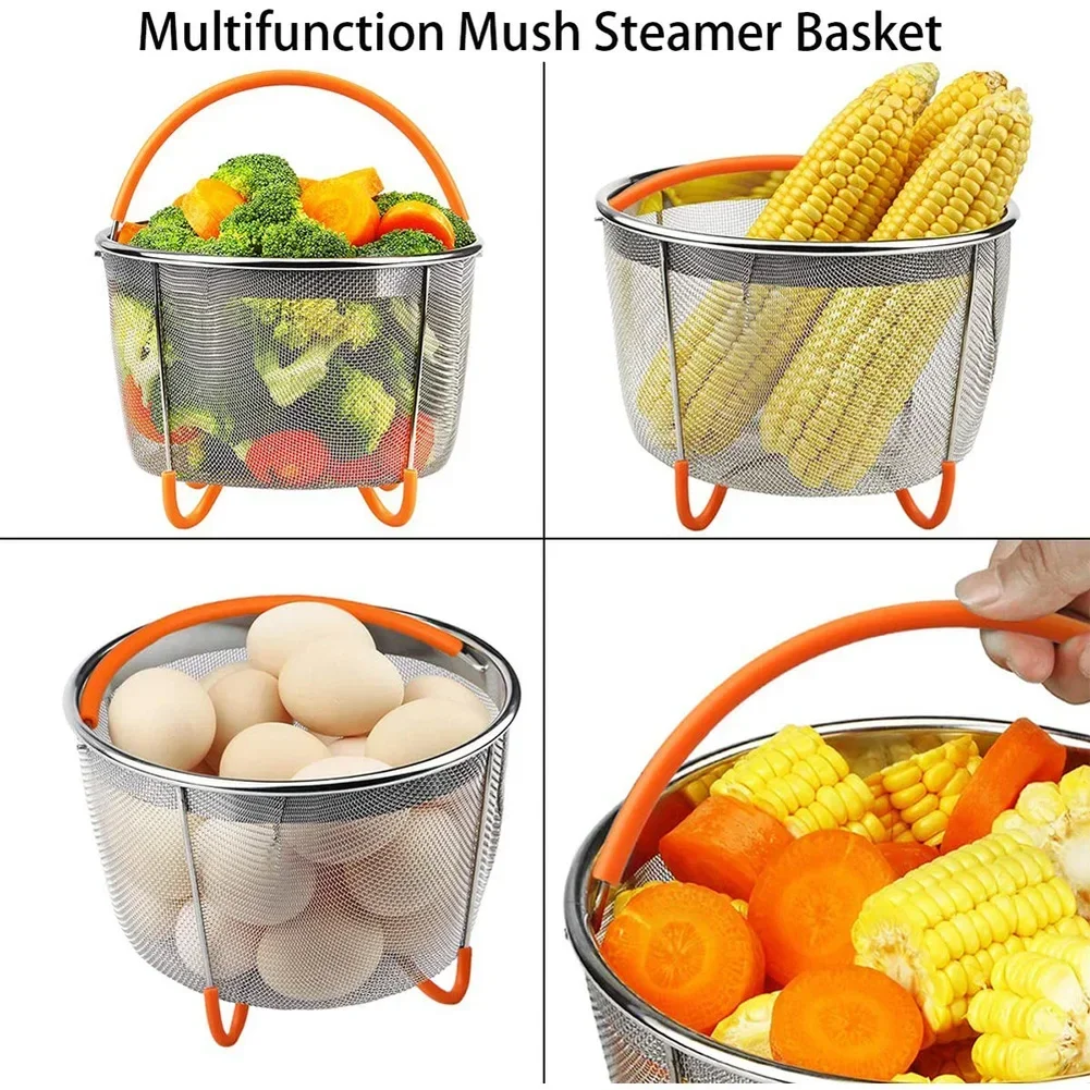 18 Pieces Pressure Cooker Set Fit for Instant Pot / 8Qt 2 Steamer Baskets Springform Pan Stackable Egg Steamer Rack Egg Beater