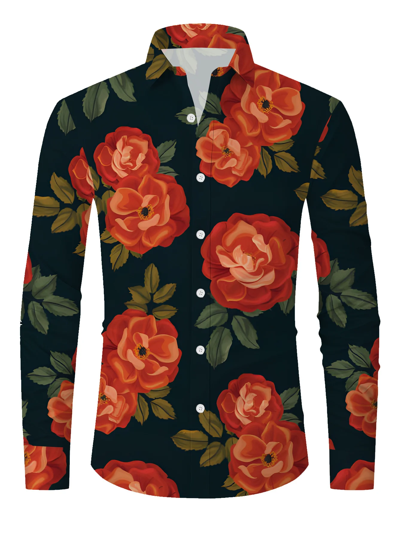 

Men'S Stylish Dopamine Splicing Patterned Shirt - Long Sleeve, Button-Up, Lapel Collar, Regular Fit, All-Season Wear,