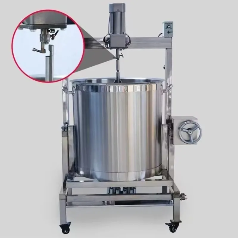 Commercial Discharge Wheel Handle Design Sauce Boiling Tank Gas Heating Electric Mixing 304 Stainless Steel Pot Labor