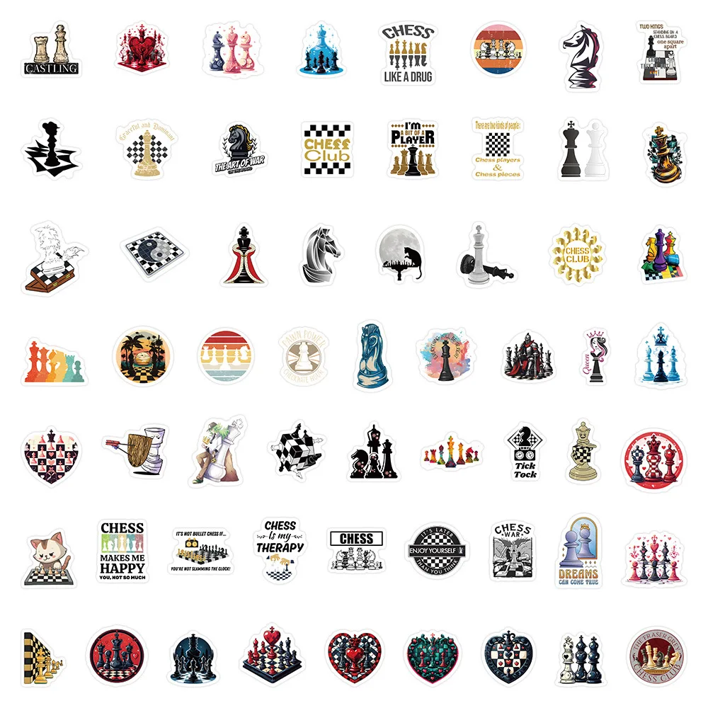 

10/30/60PCS Exquisite Stylish Chess Cartoon Graffiti Stickers for Water Cup Phone Computer Notebook Stationery Luggage