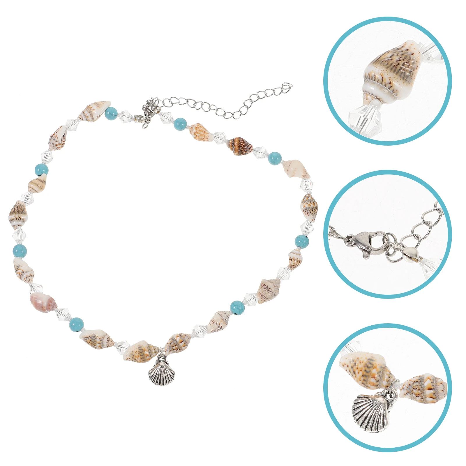 

Bohemian Style Conch Pearl Necklace Women Exquisite Jewelry For Party Wedding Clavicle Accessory Beaded Chain Elegant Neck Decor