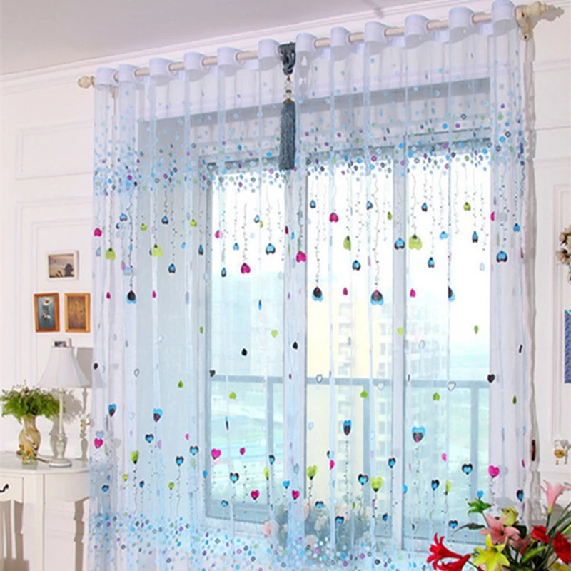 Elegant Curtains Tulle Flying Balloon Curtains New Screen Gauze Cloth Curtains Balcony Tulle Curtains Home Fashion Decor