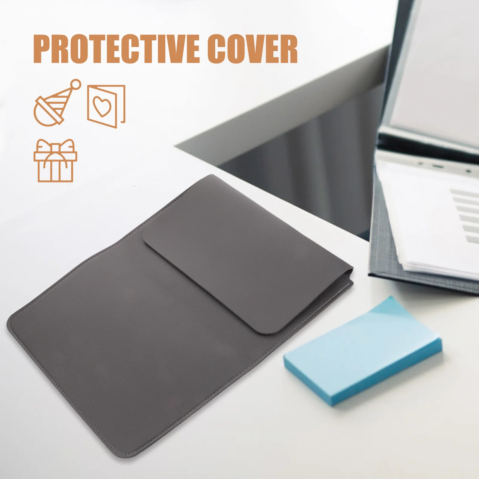

Laptop Case 14 Inch Computer Protective Cover PU Splashproof Scratch Resistant Laptop Travel Sleeve Soft Flannel Lining