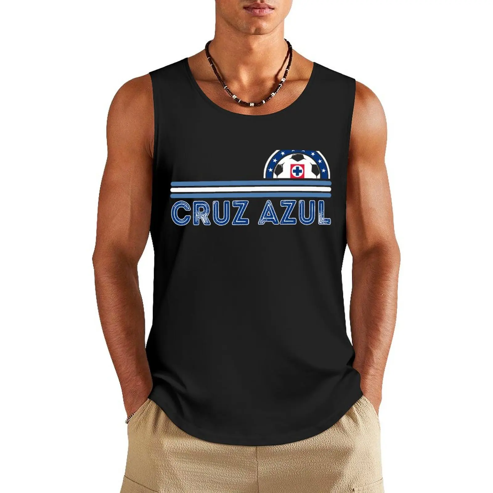 Cruz Azul Mexican Team With Soccer Ball Tank Top gym men Gym man cotton t-shirts man