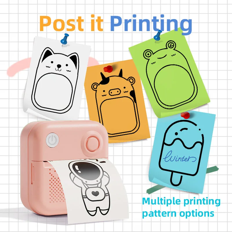 Dolewa Mini Printers D3 Color Portable Printer Bluetooth App Thermal Sticker Labels Printer for Bill Printer Photo Printing