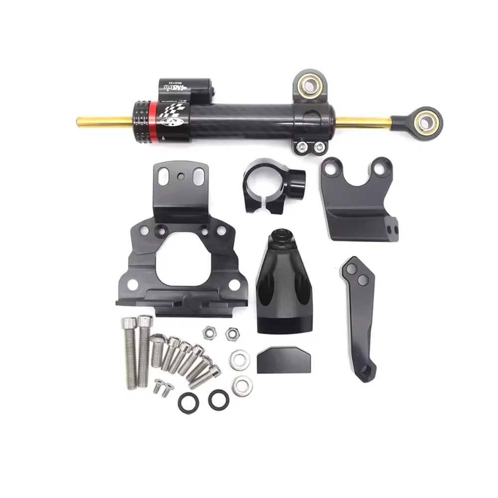 Motorcycle CNC Aluminum Black Adjustable Steering Stabilize Damper For Kawasaki Z650 Z 650 2017-2025 Bracket Mount Support Kit