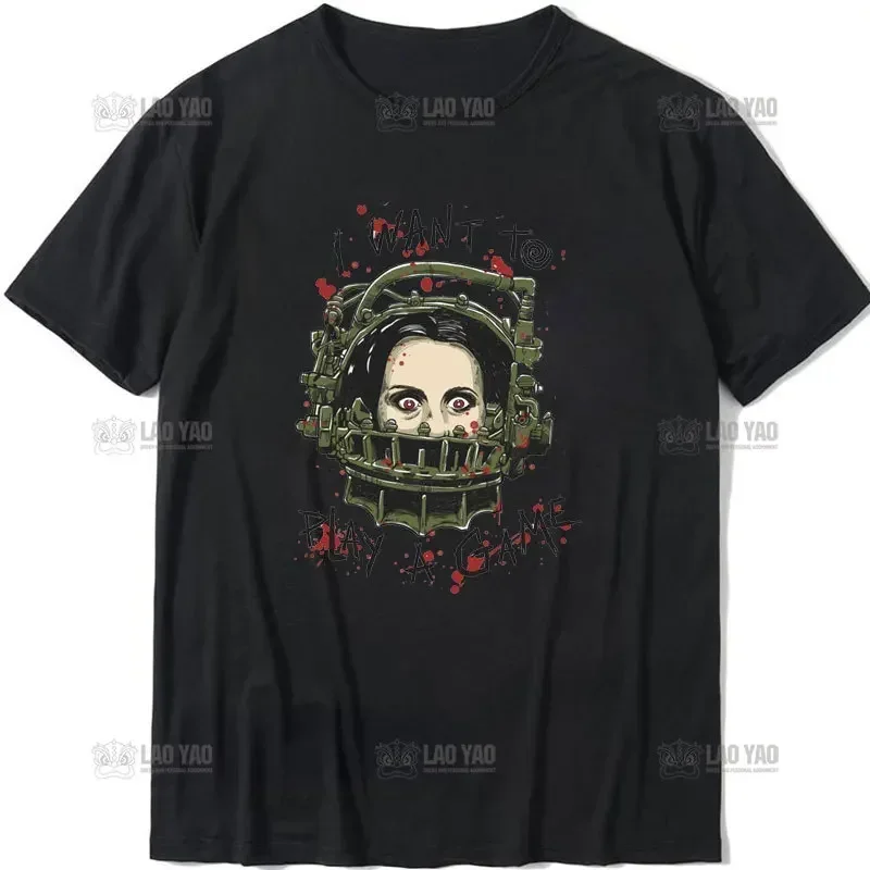 Vintage T Shirt SAW Head Torture Horror Movie Printed Shirt T-shirt Novelty Women Short Sleeve Top Tees