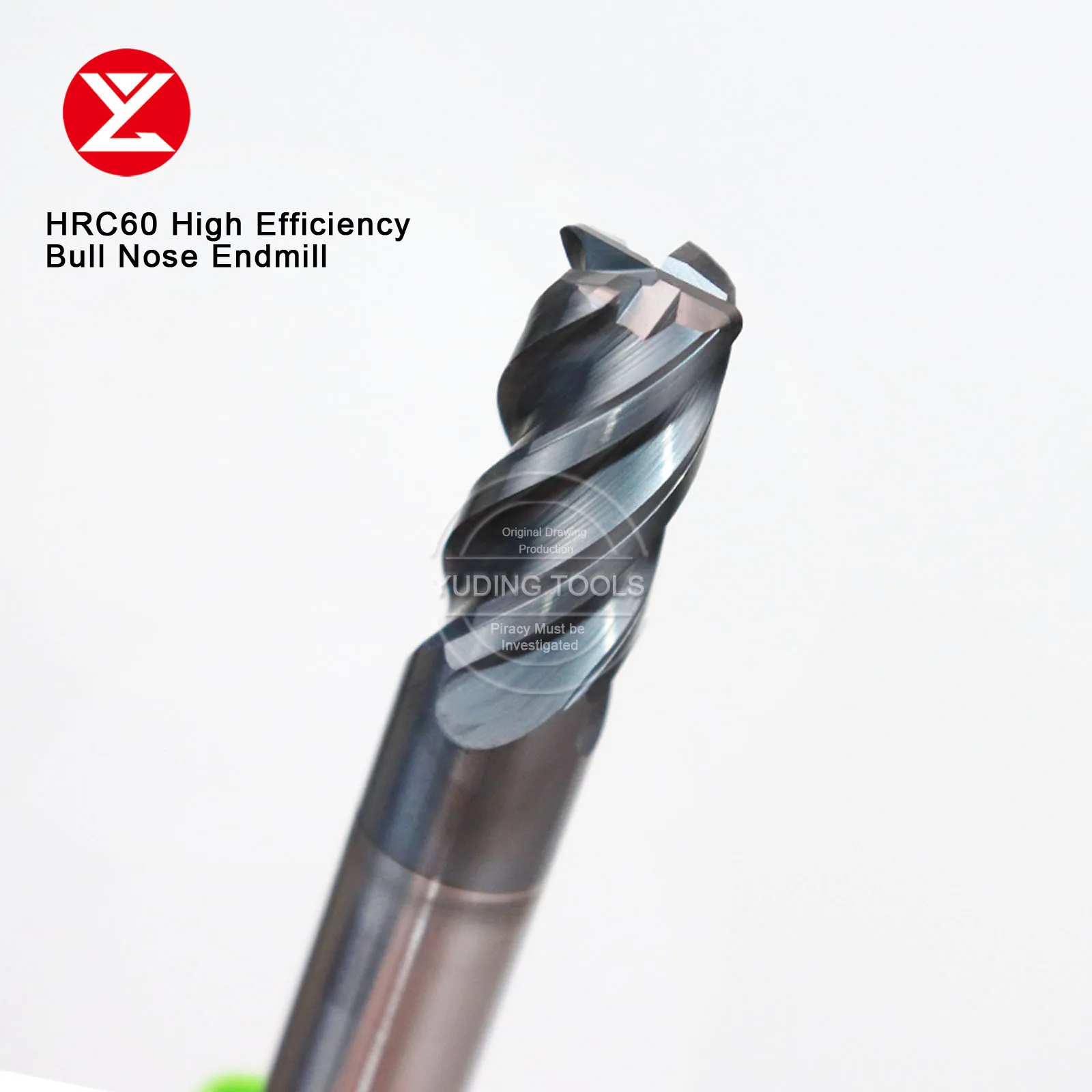 Solid Carbide 4Flutes High Efficient Bull Nose Endmill Unquel Space Various Chip Lead Processing Stainless Steel Titanium Alloy