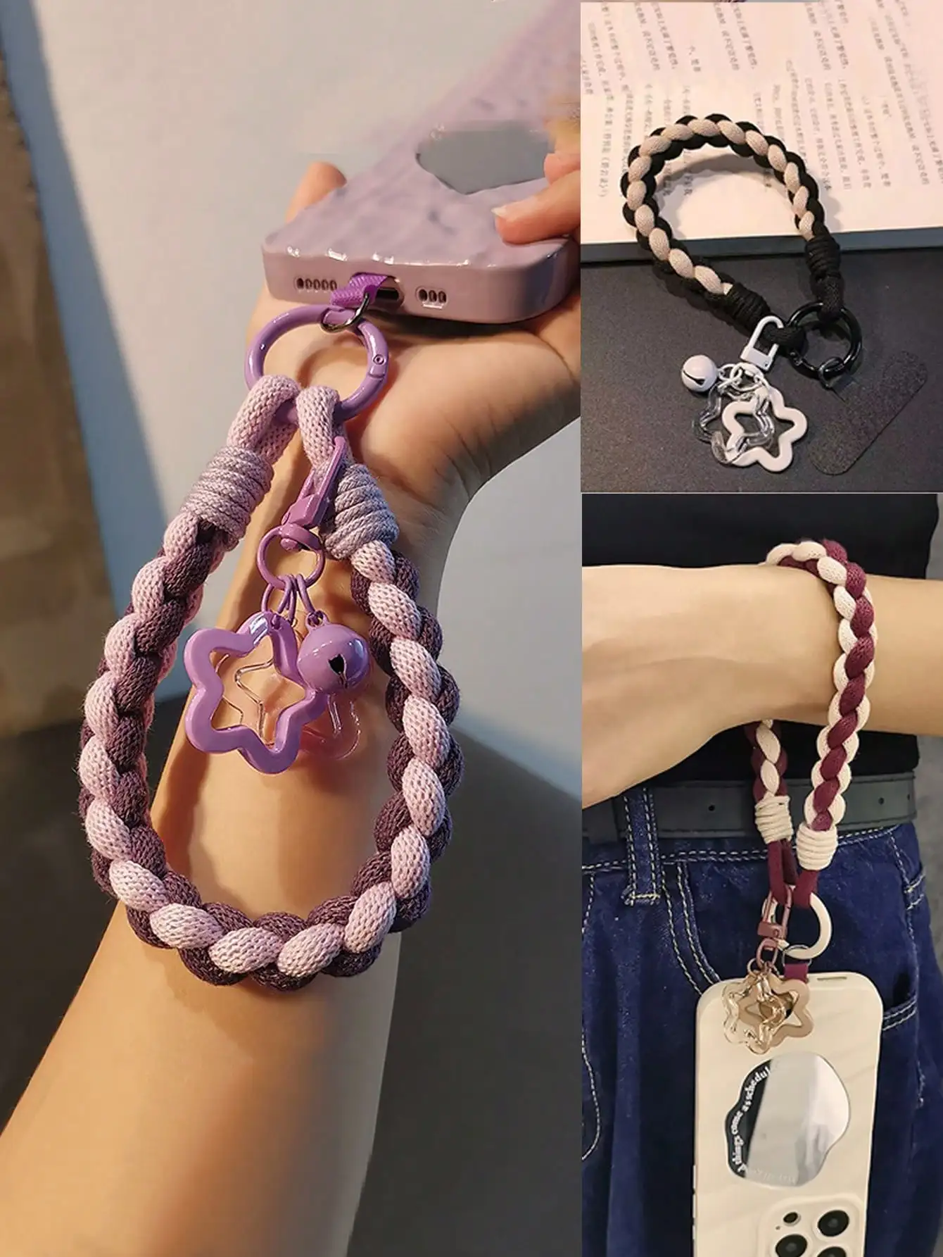 

1pc Rhinestone Studded Phone Lanyard, Lightweight Luxury Short Wrist Strap, Universal Phone Hanging Cord, Crossbody Shoulder Strap, Sturdy Metal Clasp, Anti-Drop Phone Charm Compatible With Android And Most Smartphone,Gifts For Mother, Family, Friends, Bi