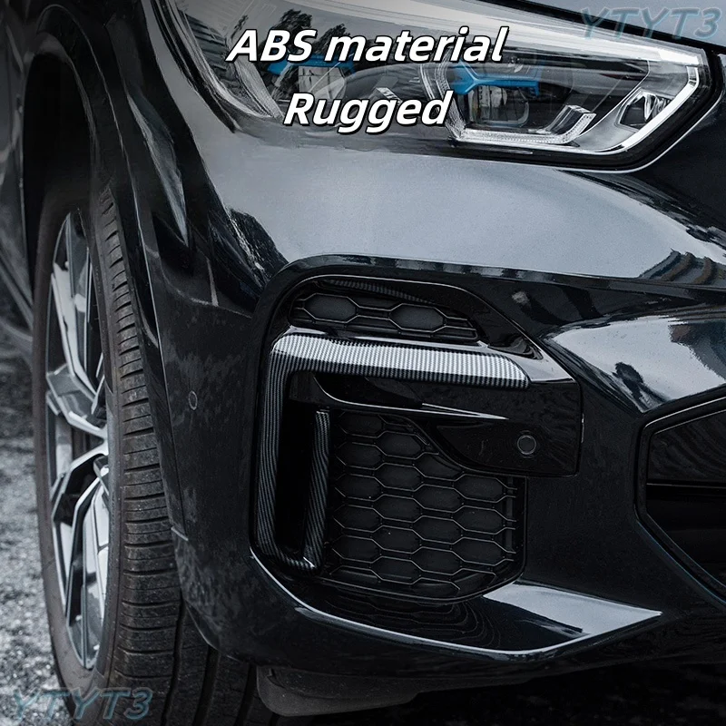 BMW의 새로운 X5L G18 섀시 전방 안개등 금속 송곳니 X5L 리프 전방 범퍼 플레이트 스티커 자동차 내부 액세서리