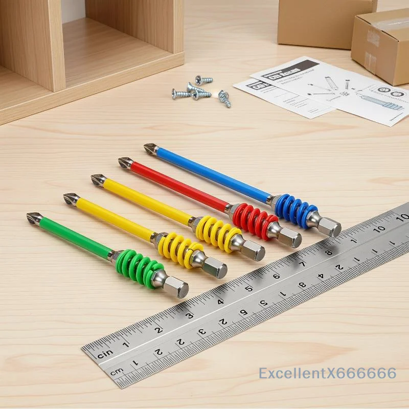 Anti Slip High Hardness Magnetic Screwdriver Bit Set Multi Sizes Wear Resistant Tool for Construction Home Improvement Tasks