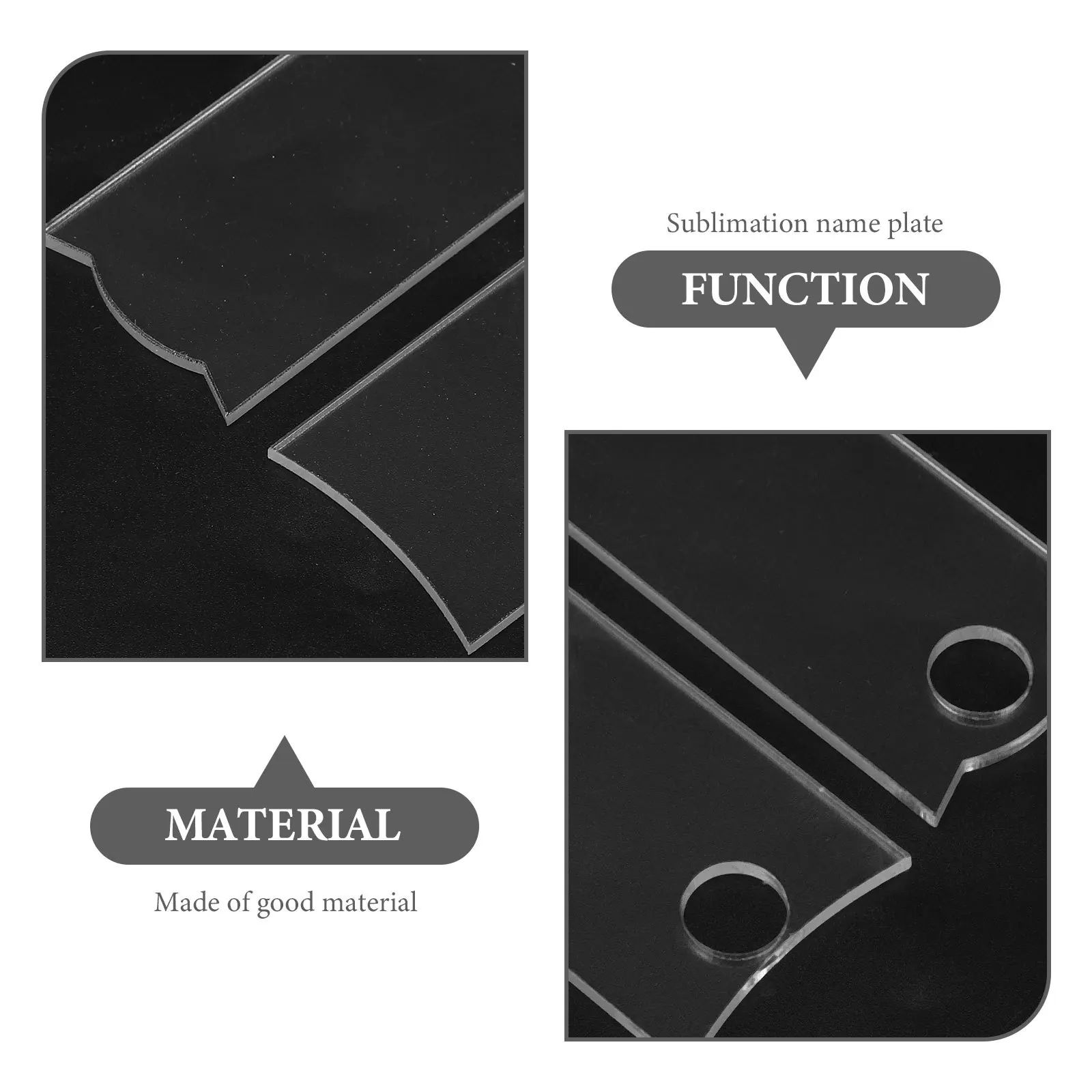 

12Pcs Sublimation Acrylic Name Tag Blanks DIY Custom Name Plates Convenient for Tumbler Cup Decoration Sublimation Blanks