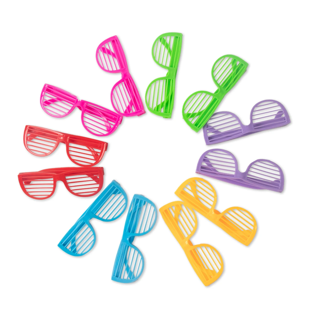 12/24pcs Vintage Shutter Shade Photo Sunglasses for 80s 90s Birthday Party Decoration Disco Party Neon Color Shutter Glasses