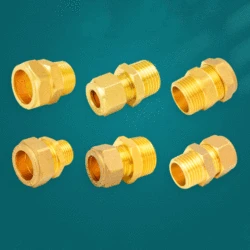 Compression Fitting for 8-42mm Tube Brass Ferrule Union BSPP Male Thread Straight Ferrule-type Compression Joint Water Gas Fuel