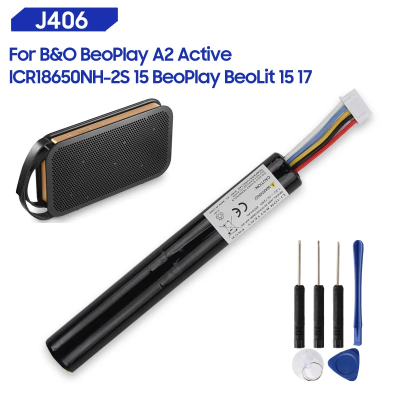 Replacement Battery For B&O BeoPlay A2 Active J406 ICR18650NH-2S BeoLit 15 17 Bluetooth Speaker 2600mAh