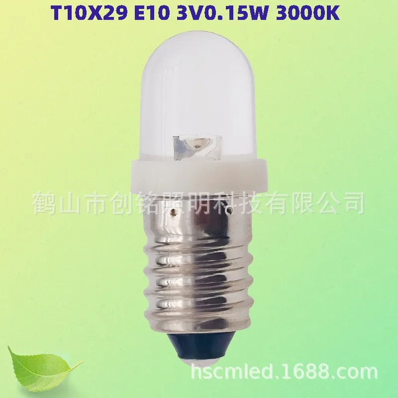 

5Pcs LED E10 DC3V 5V 6V 12V 24V Screw Bulb Warning Signal Bulb E10 Instrumentation Bulb Indicator White Auto Interior Light