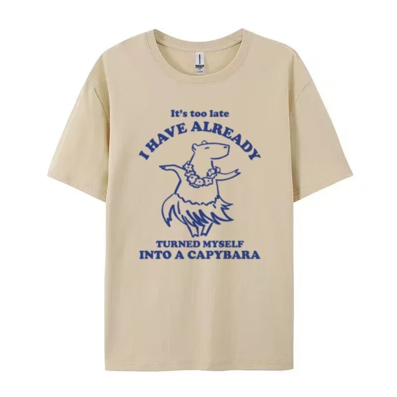 Camiseta de algodón neutro de género, camiseta holgada de manga corta con cuello redondo y estampado gráfico de gran tamaño, moda incluida