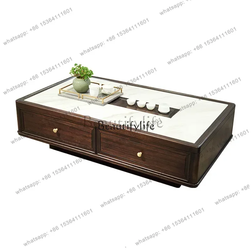 

pg45Zen new Chinese ebony coffee table TV cabinet combination modern simple light luxury solid wood