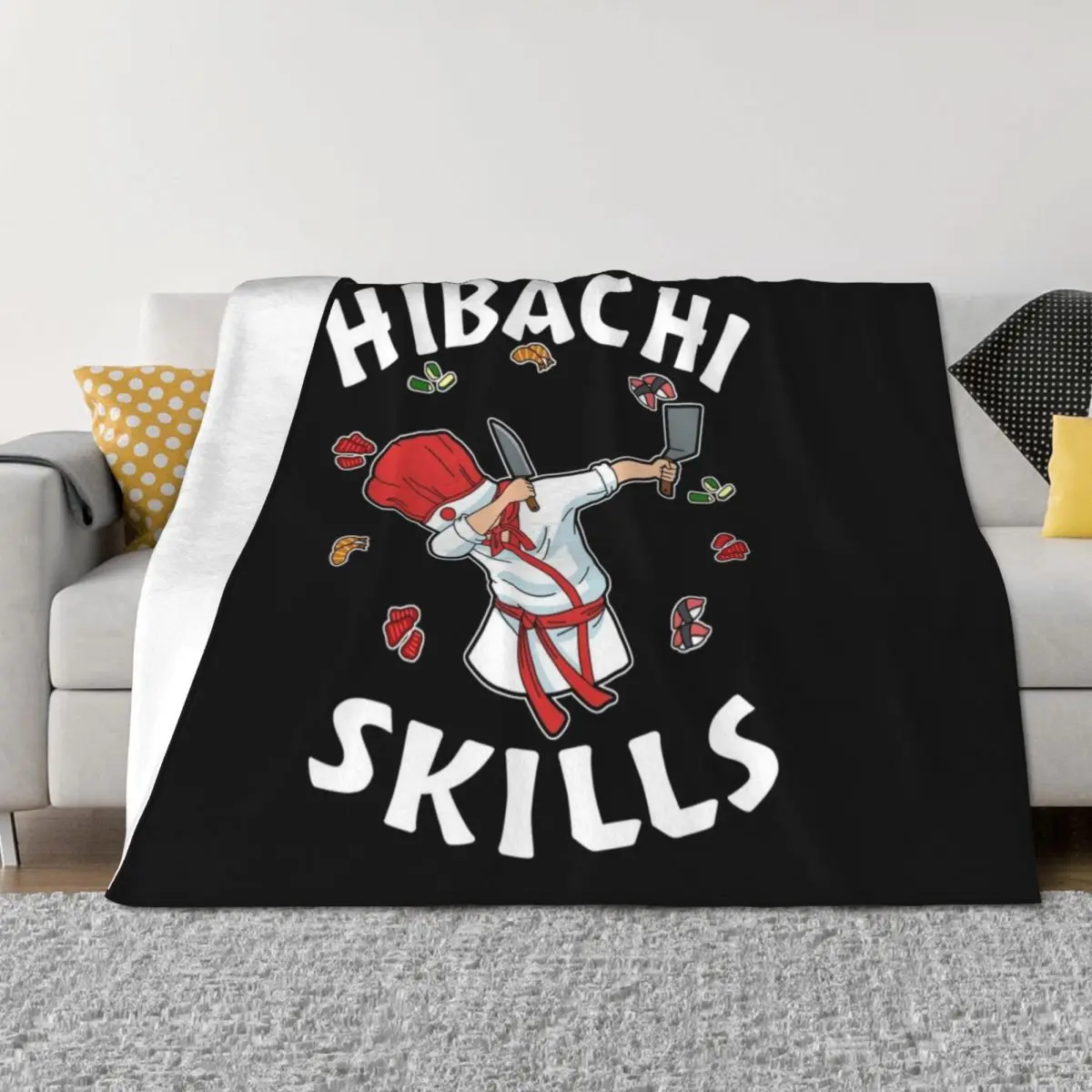 

Hibachi Connoisseur Gifts Hibachi Chef Costume Hibachi Grill Throw Blanket Thin Furrys Sofa Quilt Blankets