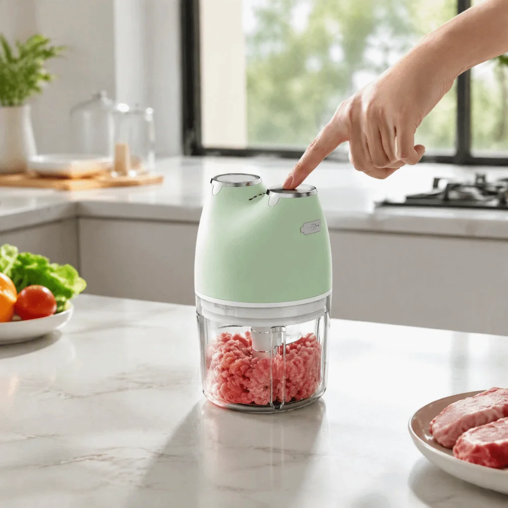 USB Rechargeable Garlic Chopper Cordless Wireless Electric Garlic Mincer Multi-Function 300ml Capacity Food Processor