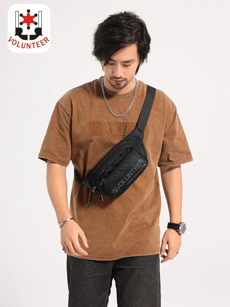 Volunteer Waist Bags for Men 2023 New Fashion Waterproof Versatile Vintage Phone High Quality Commuter Crossbody Bags 1802-17