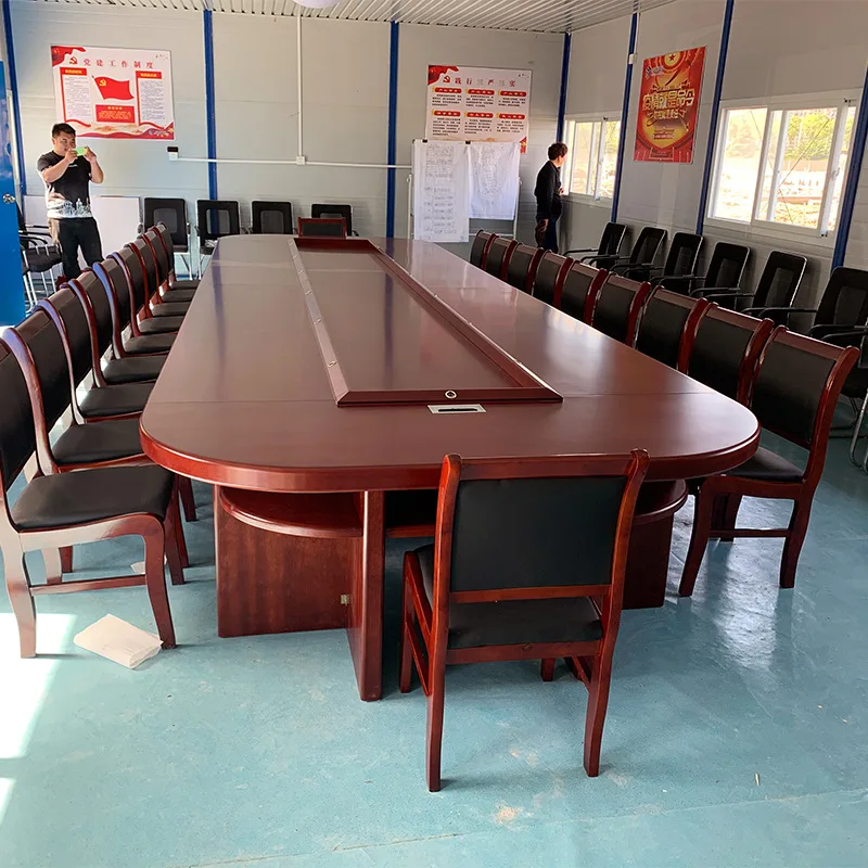 

Modern minimalist oval multi-person negotiation meeting training MDF veneer