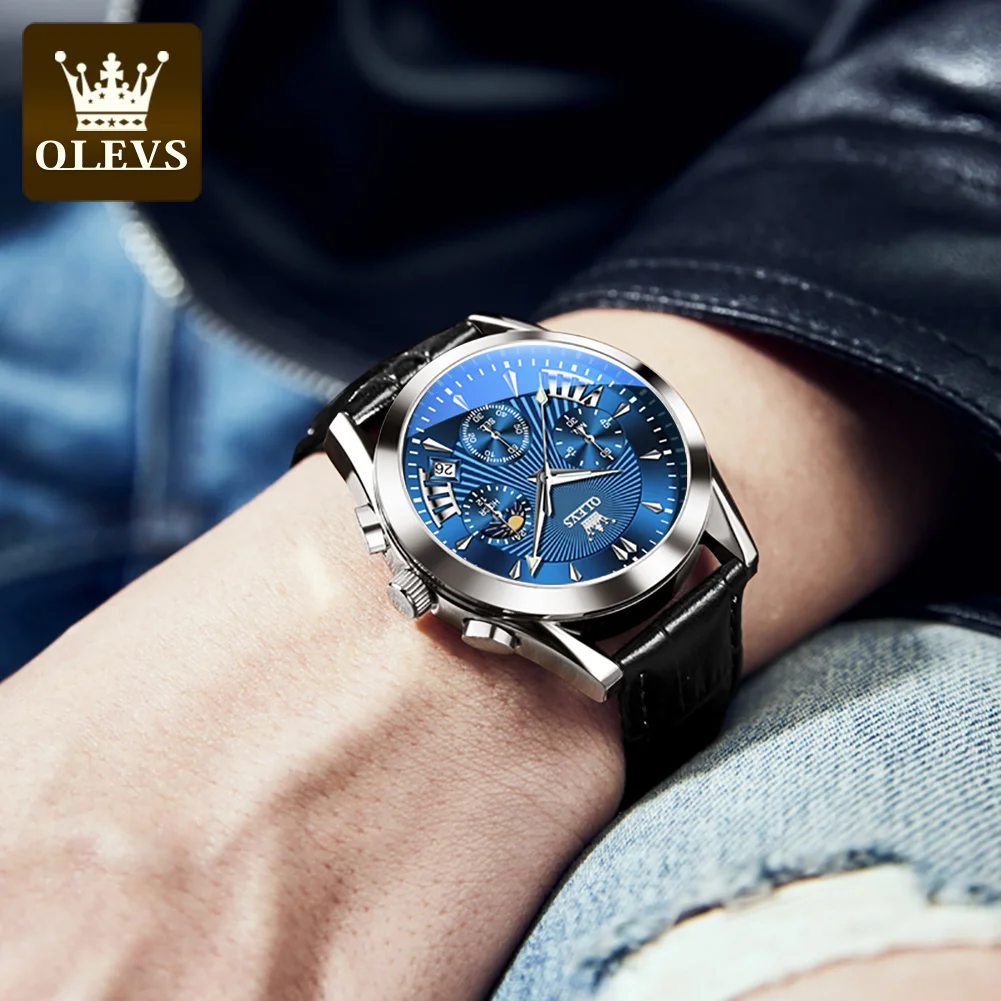 

Лучший бренд, роскошные классические мужские часы, кварцевые мужские наручные часы с датой, модные кожаные синие водонепроницаемые мужские часы, новые