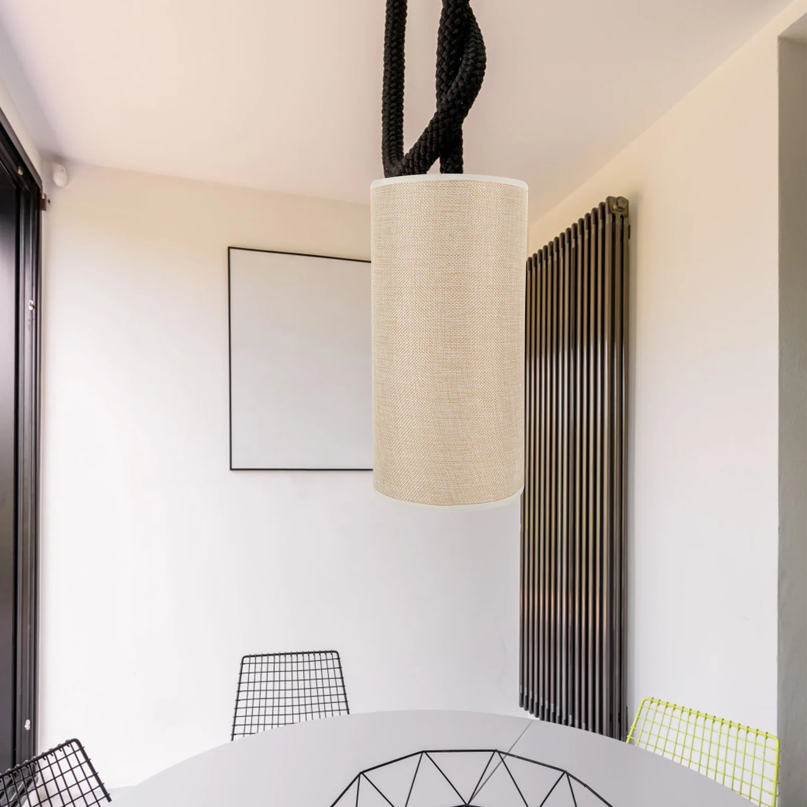 

Handmade Natural Linen Barrel Drum Lamp Shade Cover Floor Lampshade Replacement Cylinder Light Accessory For Table Wall Pendant