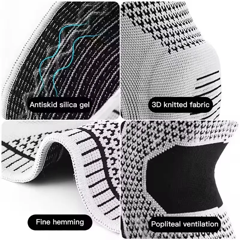 1 PCS Silicone Compression Protection Sport Knee Braces Knee Pads Strap Patella Medial Support Meniscus Basketball Running Prot