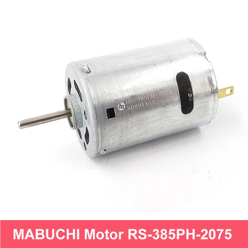 Двигатель постоянного тока MABUCHI RS-385PH-2075, карбоновая щетка, 12 В, 11800 об/мин, вал двигателя с высоким крутящим моментом, 14 мм, длинный мини-двигатель «сделай сам», электродвигатель