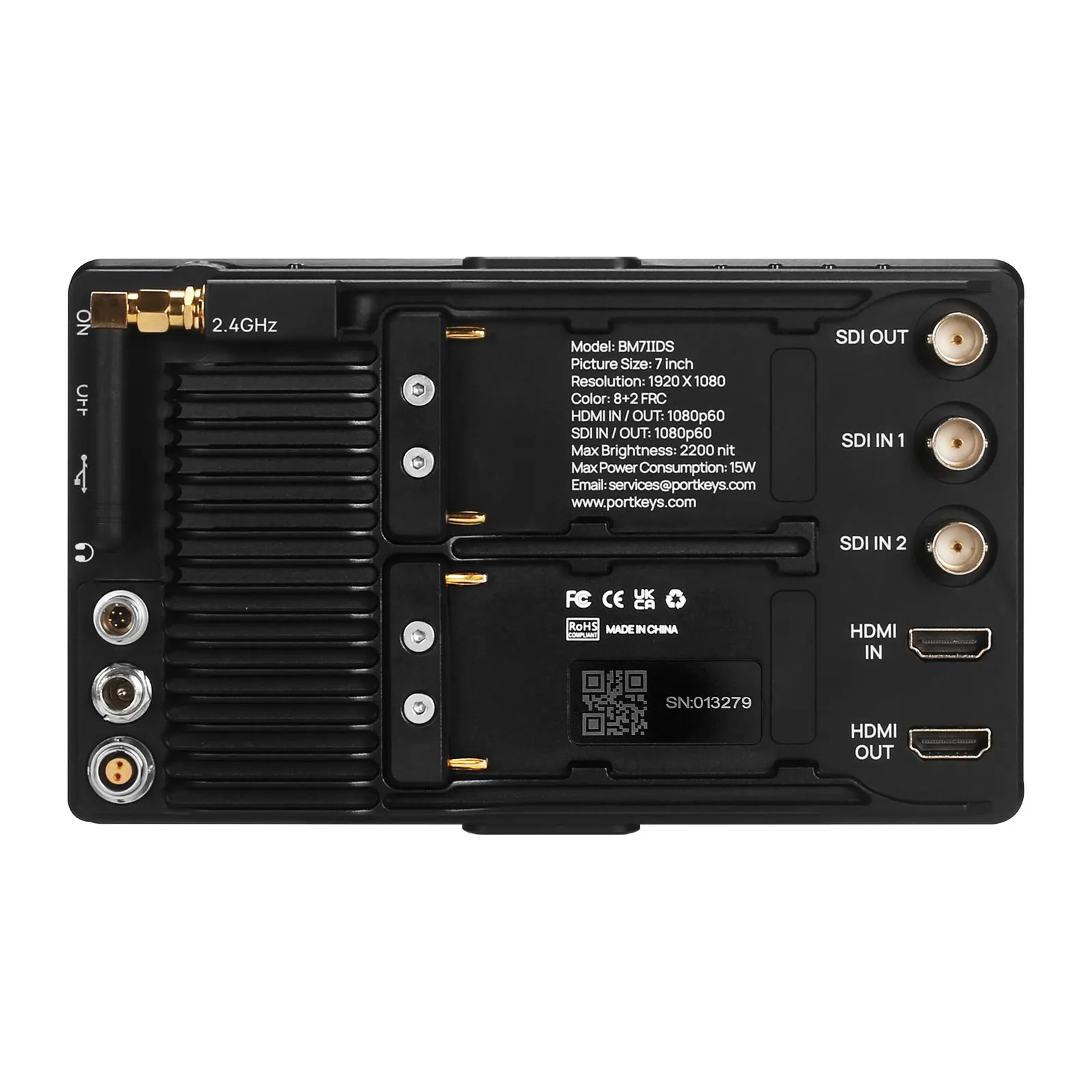 PortKeys BM7IIDS 7 بوصة 2200nit واسعة اللون Gamut كاميرا لا سلكية مراقبة التحكم 4K HDMI شاشة لمس كاملة ثلاثية الأبعاد LUT مراقب المجال