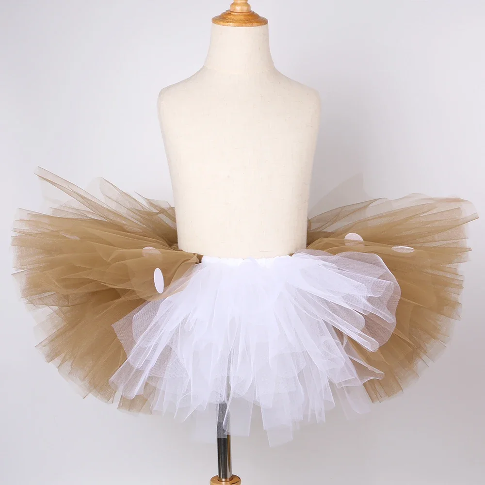 Girls Deer Tutu Skirt Outfit Fluffy Child Party Dance Tutu Tulle Kids Skirts for Girls Halloween Christmas Elk Reindeer Costume