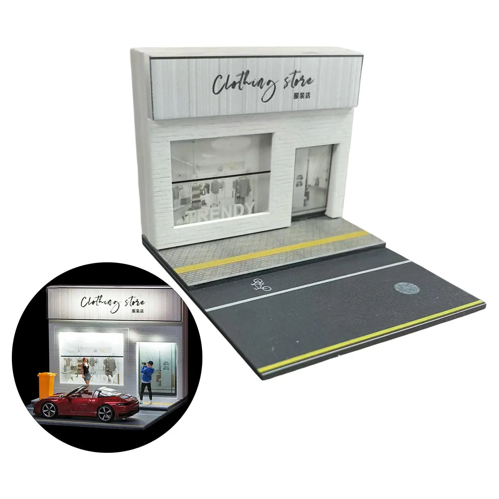 1/64 Scenery Diorama Parking Lot Diorama Garage Decoration Storage Display Case Diorama Scenery Display Miniature Street Scenery