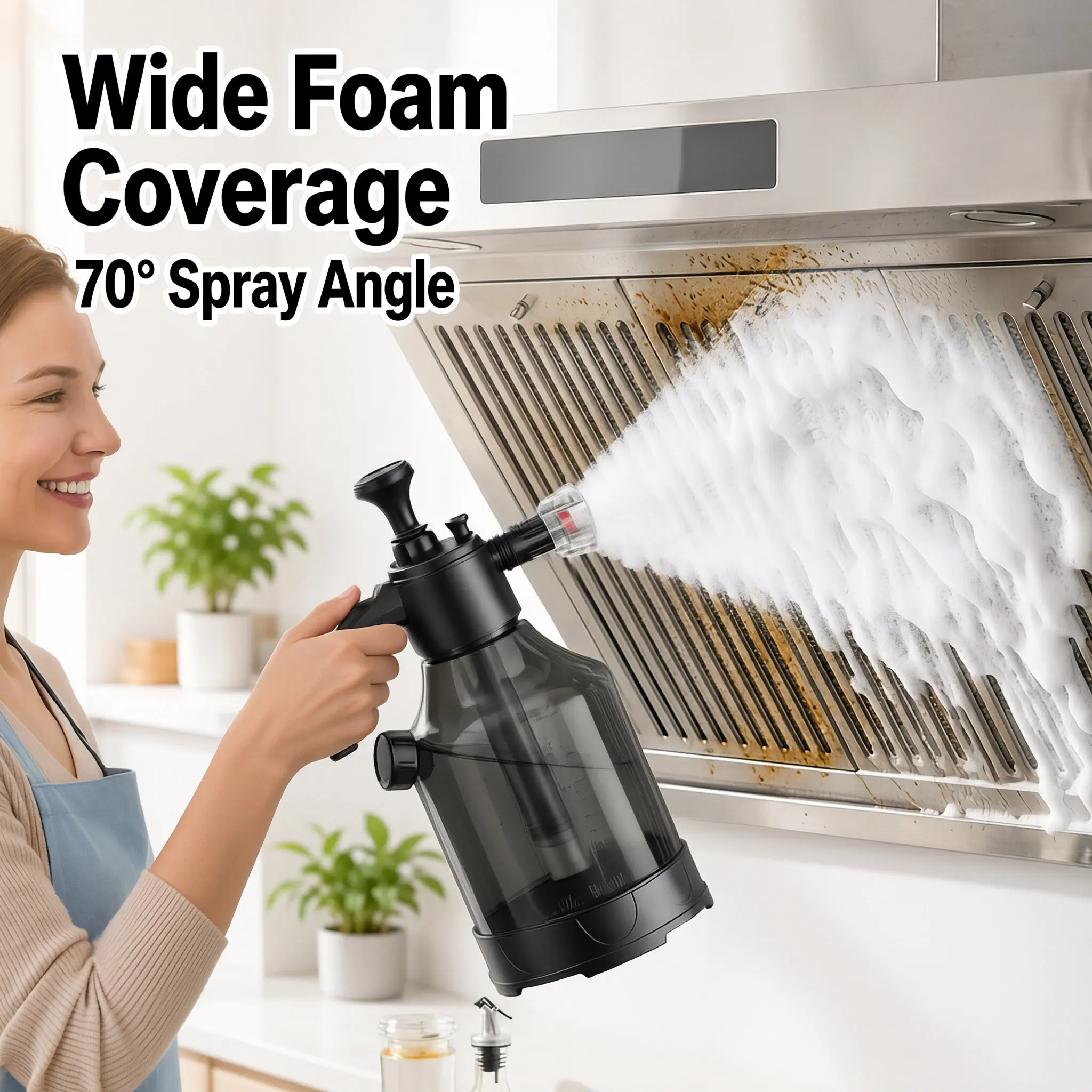 High-pressure foam spray bottle, for household cleaning, glass wiping, car washing, watering and sprinkling