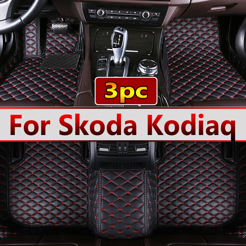 

Car Mats For Skoda Kodiaq NS7 2017~2022 2018 2019 Auto Carpets Leather Floor Mat Rugs Pad Interior Parts Car Accessories 7 Seat