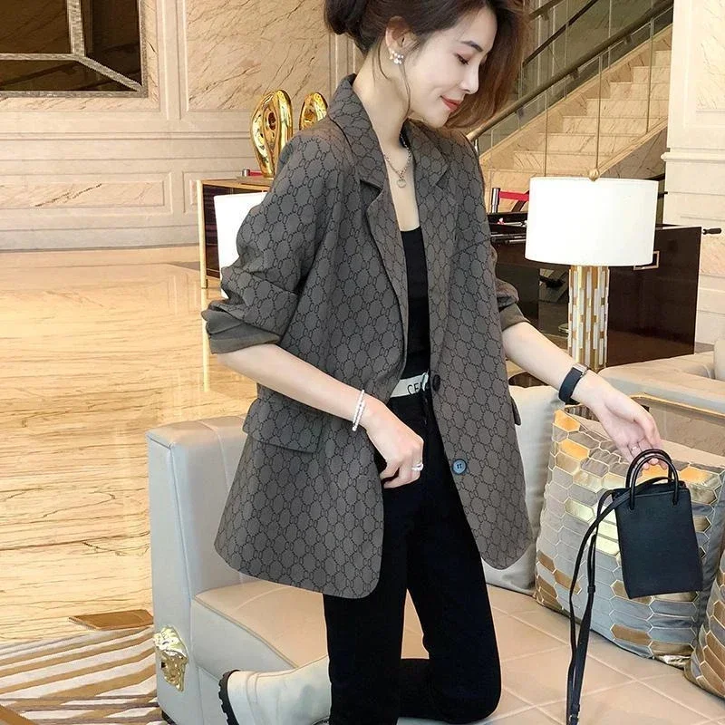 Fashion 2025 Printing Women's Blazers New Arrivals Female Coats and Jackets On Promotion Youthful Woman Clothes Bring Outerwear