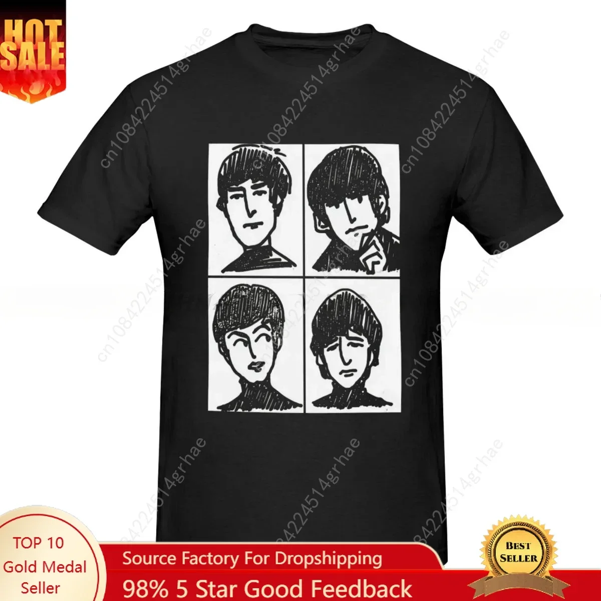 New Arrival Mens Clothes Tee Shirt Homme Graphic T-Shirts Men Tshirt for Men Ropa Hombre The Beatle Hip Hop Mens T-Shirt 70384