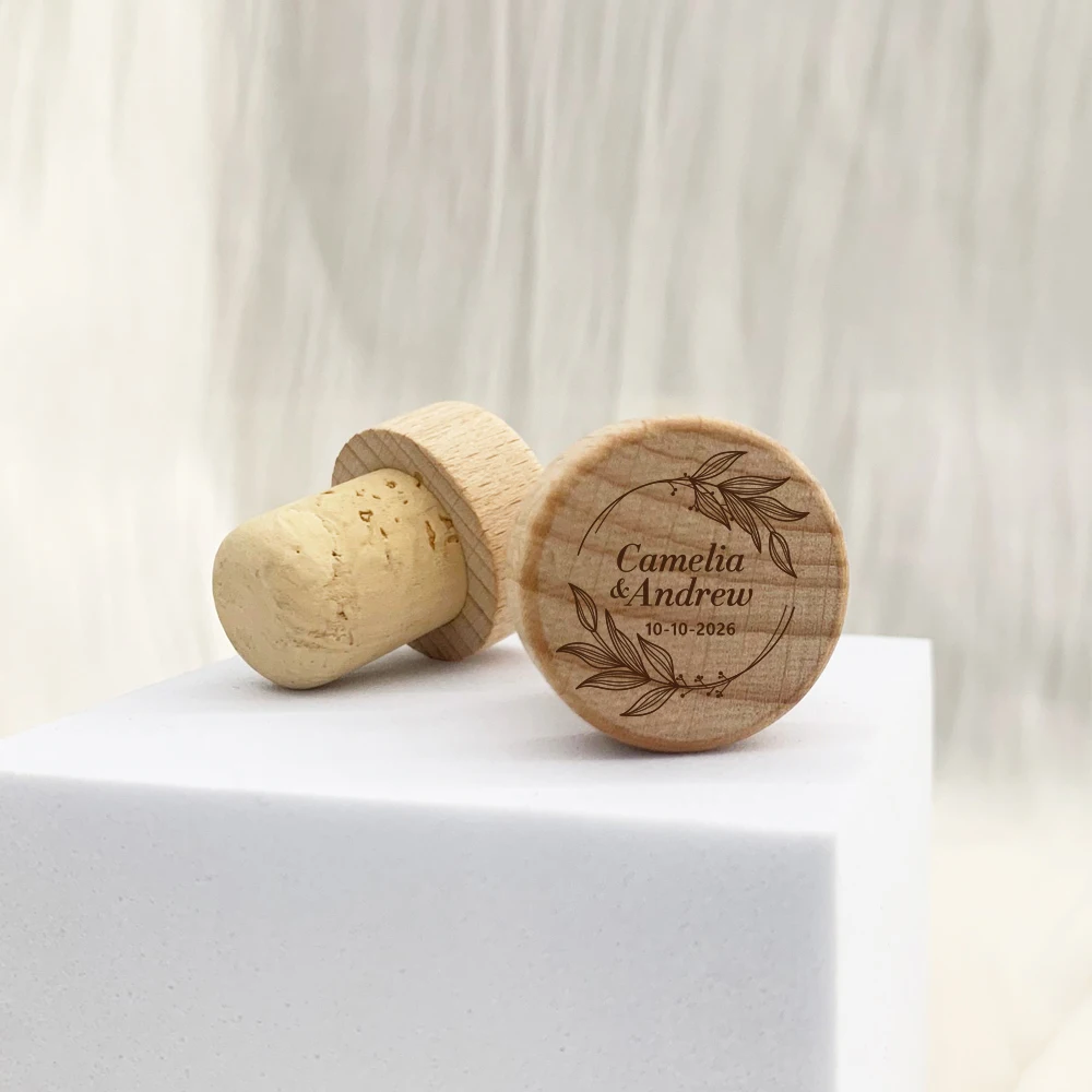 

Wooden Reusable Wine Bottle Stopper Personalized Wine Stopper for Wedding Favors for Guests, Birthday Gifts, Bachelorette Gifts