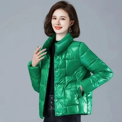 2023 New Winter Jacket Women Parkas Thick Glossy Down Cotton Padded Parka Female Jacket Loose Short Coat Waterproof Warm Outwear