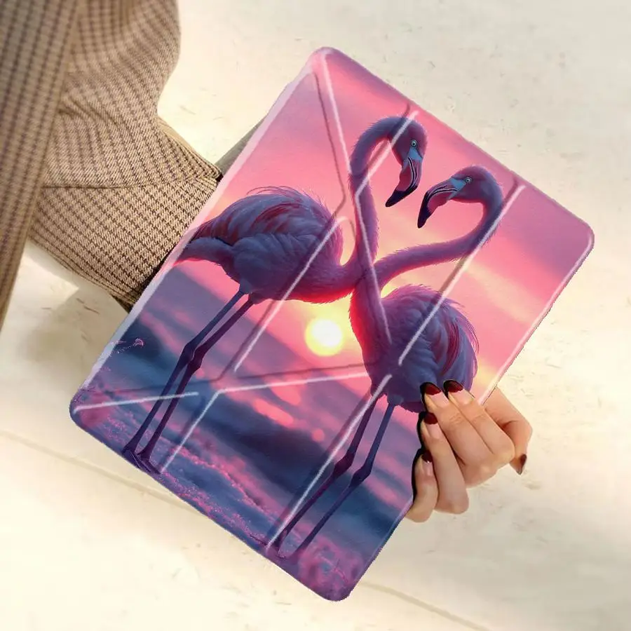 Sunset Flamingo Tablet Case For iPad Pro 11th 10th 9th 8th 7th 12.9inch Mini 6 7 Air 4 5 M3 M2 M4 11inch Pro 2025 Holder Cover