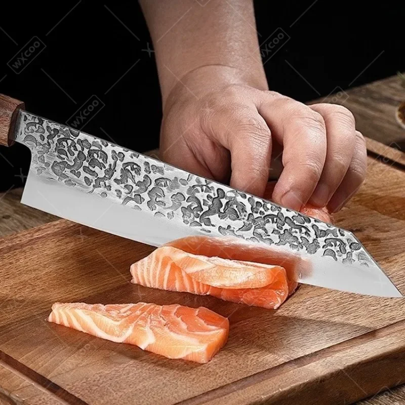 WXCOO Professional Kitchen Chef Knives High Carbon Boning Knife Damascus Steel Meat Cleaver Fruit Bread Santoku Knife BBQ Tools